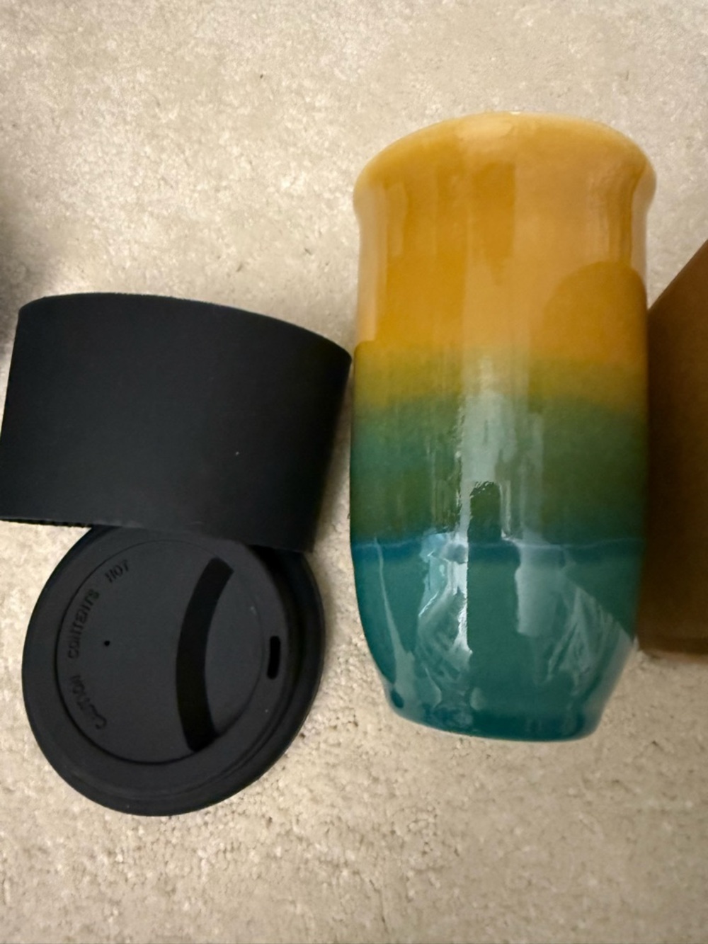 Nova Ceramics Ombre Travel Mug - Yellow to Teal new